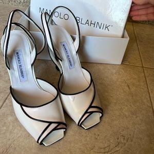 Manolo Blahnik white heels